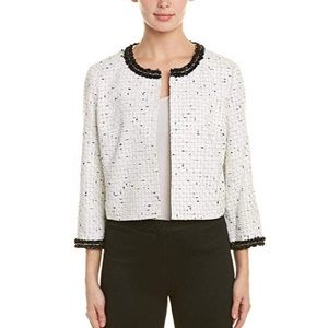 Karl Lagerfeld Classy White Tweed Jacket NWT M